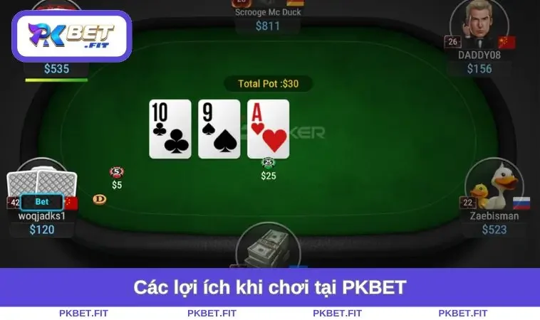 Poker PKBET 3 Các lợi ích khi chơi tại PKBET