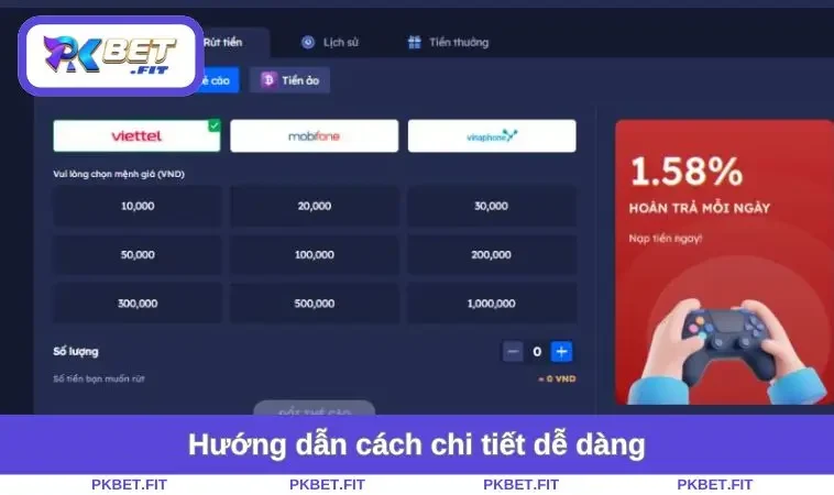 Rút Tiền PKBET 1 Hướng dẫn cách chi tiết dễ dàng